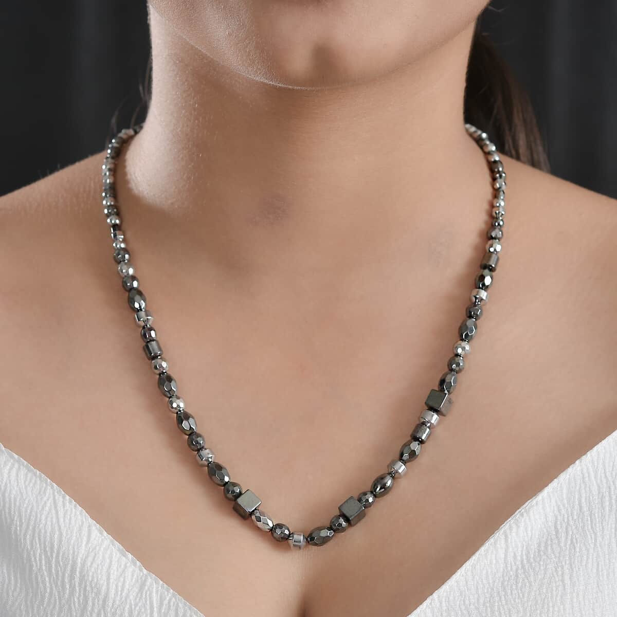 Karis Hematite 150.00 ctw Necklace in Platinum Bond 20 Inches image number 2