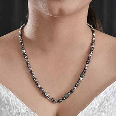 Karis Hematite 150.00 ctw Necklace in Platinum Bond 20 Inches