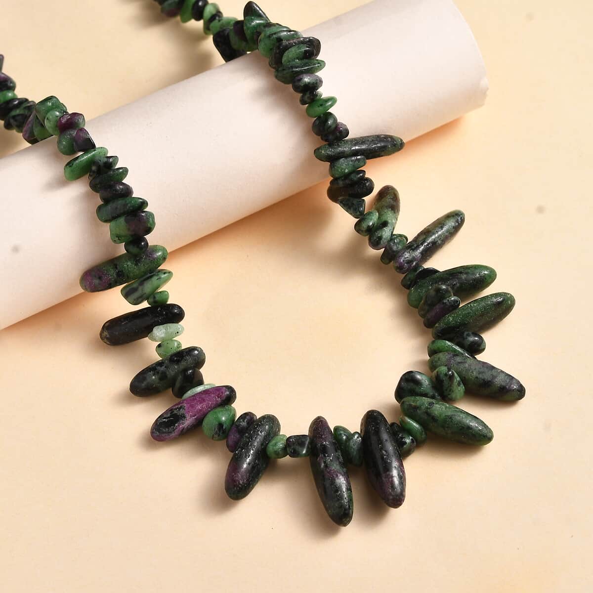 Karis Ruby Zoisite 300.00 ctw Necklace in Platinum Bond 20 Inches image number 1