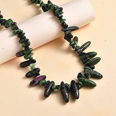 Karis Ruby Zoisite 300.00 ctw Necklace in Platinum Bond 20 Inches