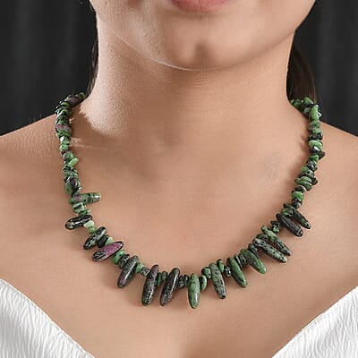 Karis Ruby Zoisite 300.00 ctw Necklace in Platinum Bond 20 Inches