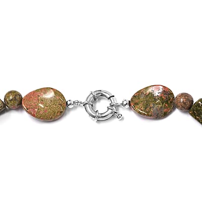 Karis Unakite 390.00 ctw Necklace in Platinum Bond 20 Inches