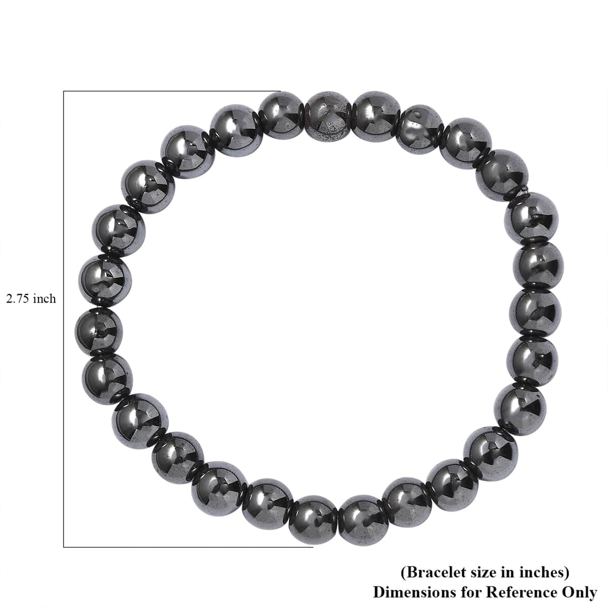 Hematite 162.00 ctw Beaded Stretch Bracelet image number 4