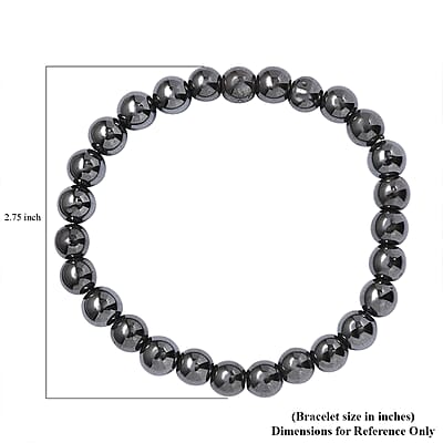 Hematite 162.00 ctw Beaded Stretch Bracelet