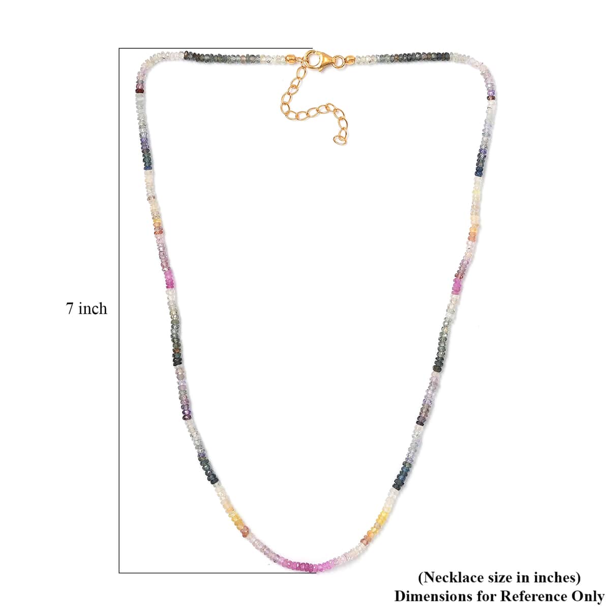 Multi Sapphire 40.00 ctw Necklace in Rhodium Over Sterling Silver 18 Inches image number 5