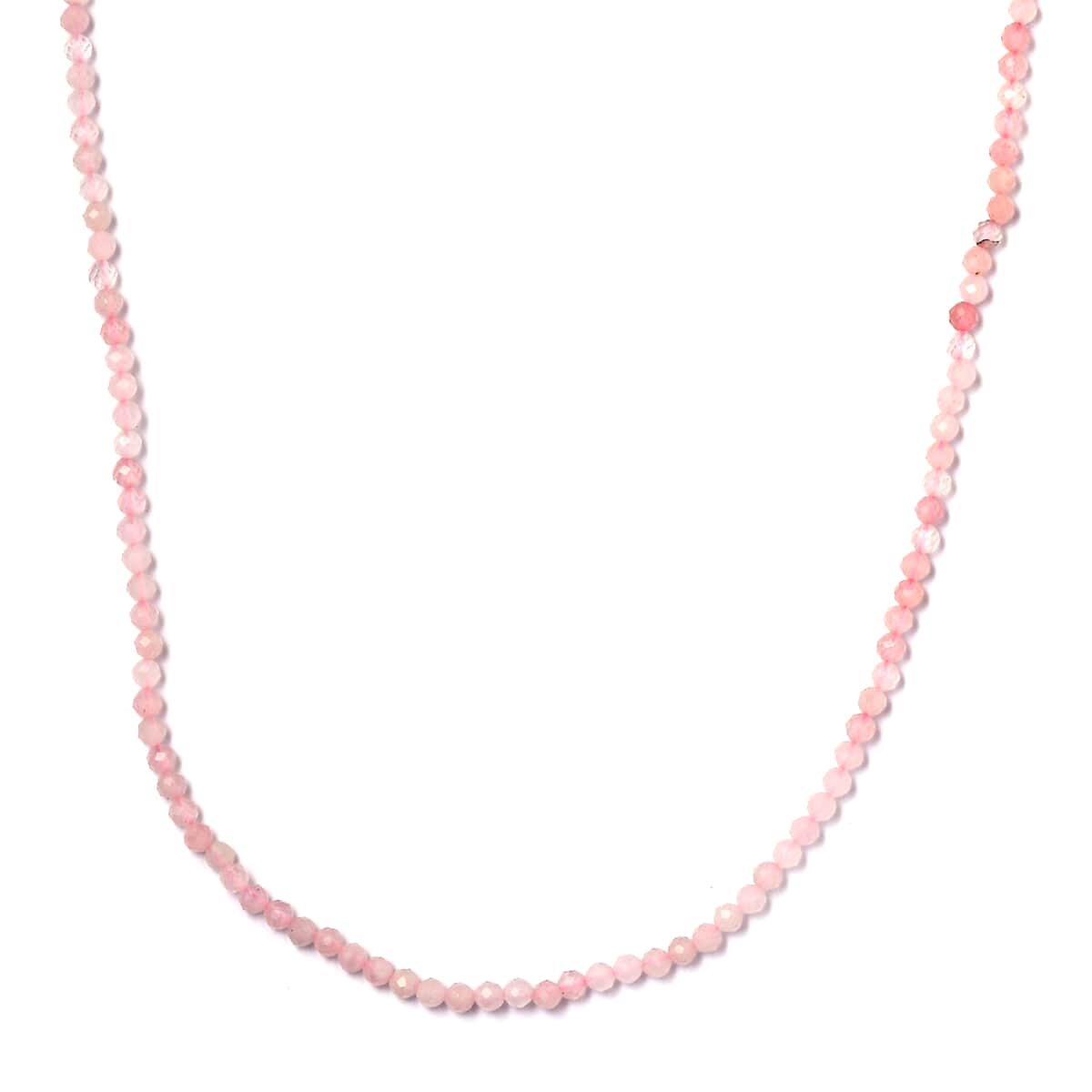 Galilea Rose Quartz 40.00 ctw Beaded Necklace in Rhodium Over Sterling Silver 18 Inches image number 0