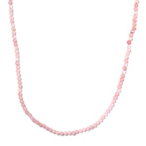 Galilea Rose Quartz 40.00 ctw Beaded Necklace in Rhodium Over Sterling Silver 18 Inches