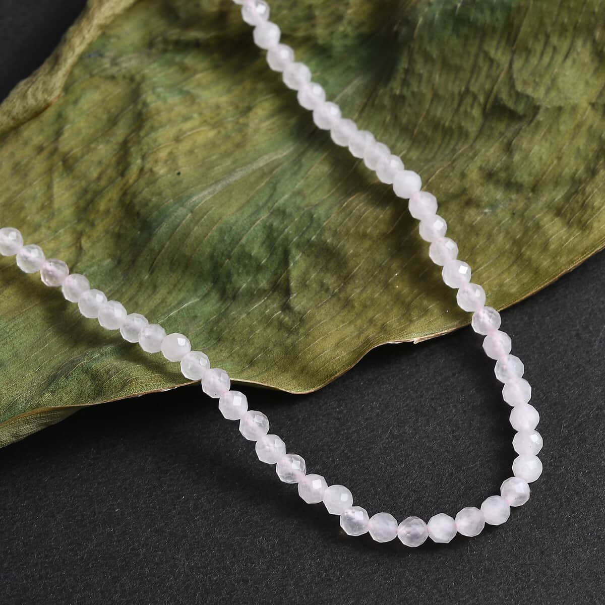 Galilea Rose Quartz 40.00 ctw Beaded Necklace in Rhodium Over Sterling Silver 18 Inches image number 1