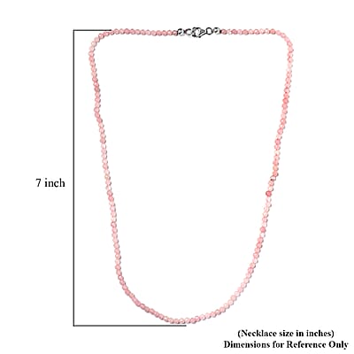 Galilea Rose Quartz 40.00 ctw Beaded Necklace in Rhodium Over Sterling Silver 18 Inches