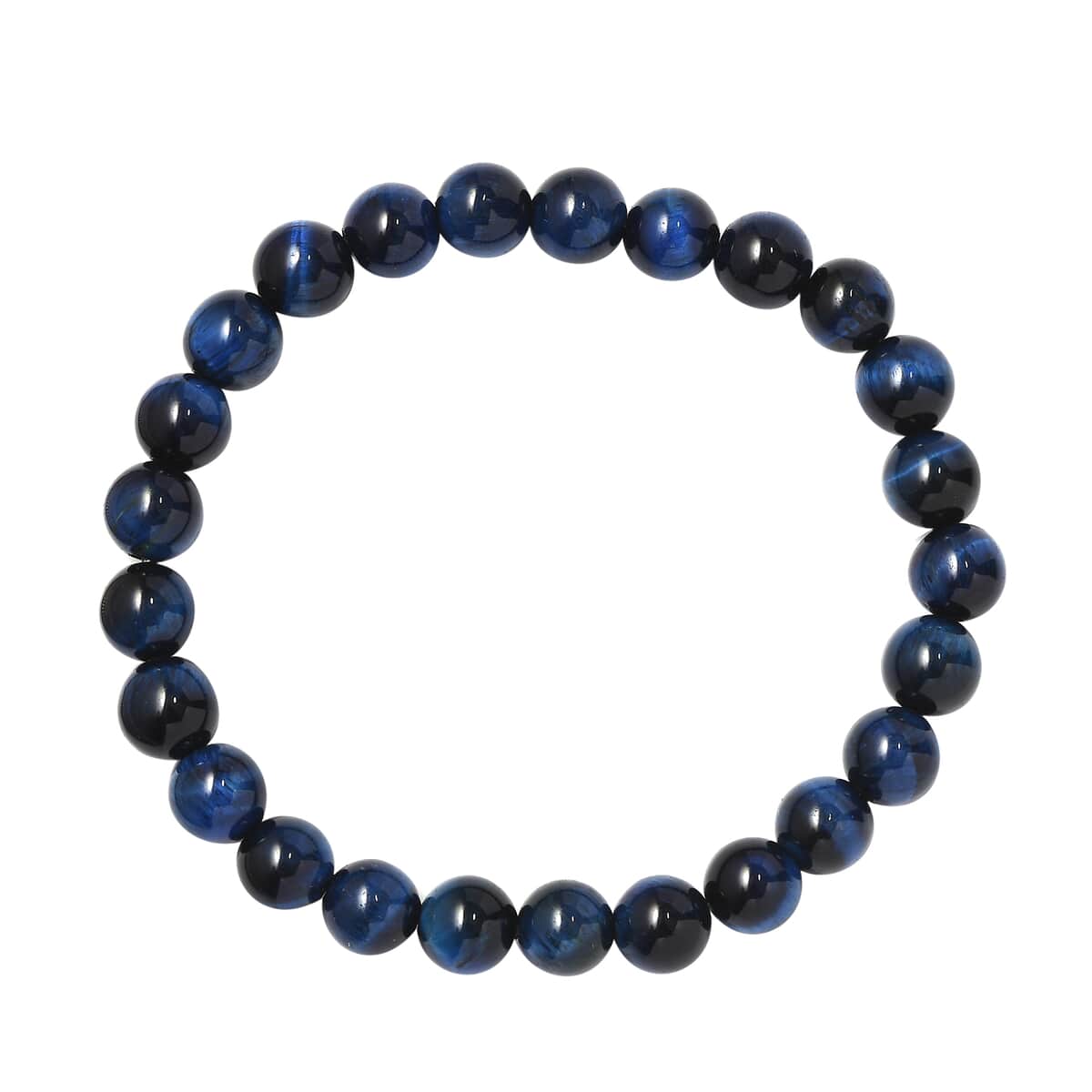 Enhanced Blue Tiger's Eye 107.00 ctw Beaded Stretch Bracelet image number 0