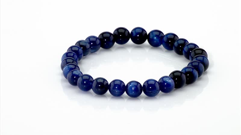 Enhanced Blue Tiger's Eye 107.00 ctw Beaded Stretch Bracelet