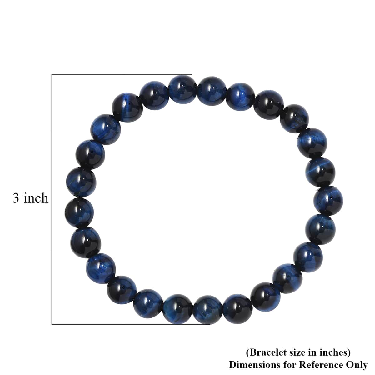 Enhanced Blue Tiger's Eye 107.00 ctw Beaded Stretch Bracelet image number 4