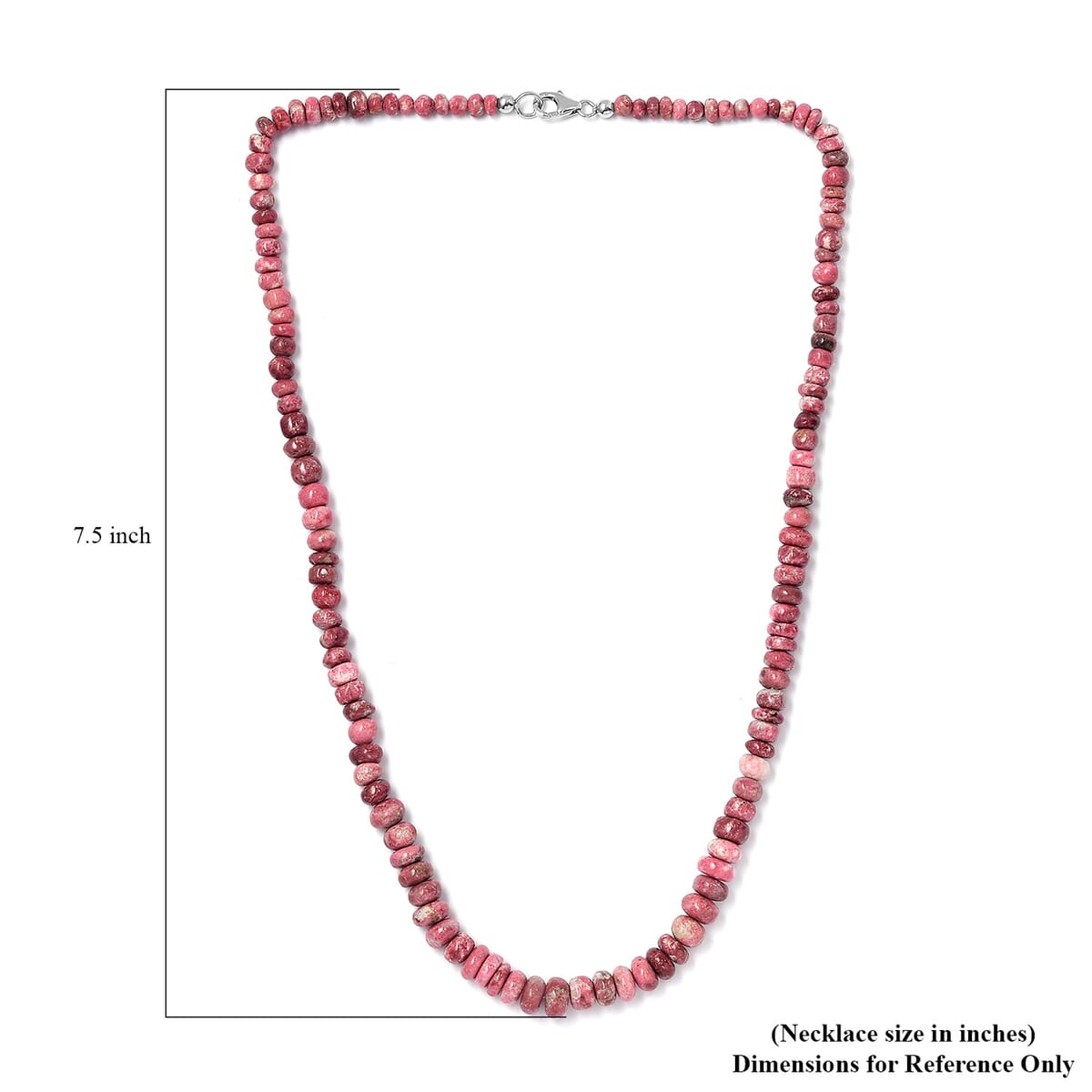 Norwegian Thulite 40.00 ctw Beaded Necklace in Rhodium Over Sterling Silver 18 Inches image number 5