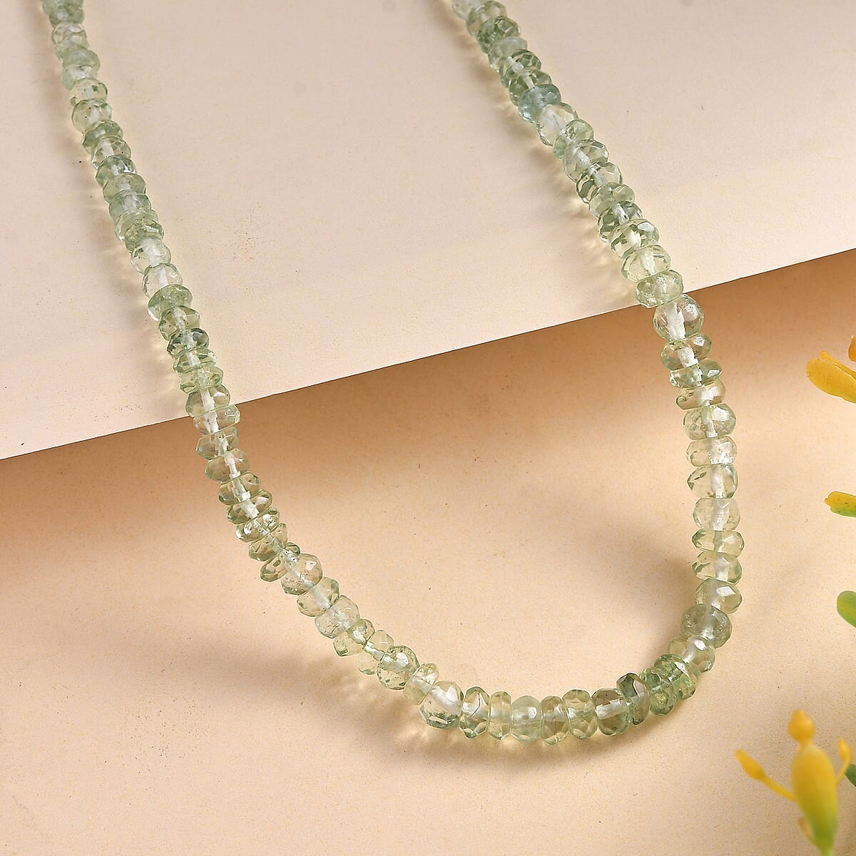 Montezuma Prasiolite 160.00 ctw Beaded Necklace in Sterling Silver 18 Inches image number 1