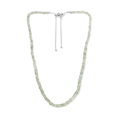 Montezuma Prasiolite 160.00 ctw Beaded Necklace in Sterling Silver 18 Inches