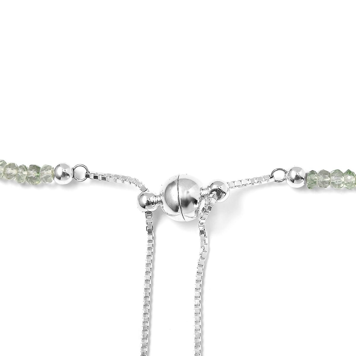 Montezuma Prasiolite 160.00 ctw Beaded Necklace in Sterling Silver 18 Inches image number 4