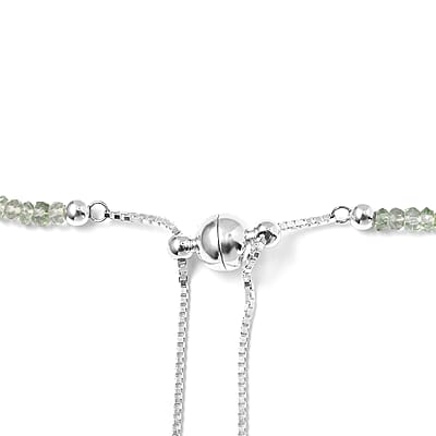 Montezuma Prasiolite 160.00 ctw Beaded Necklace in Sterling Silver 18 Inches