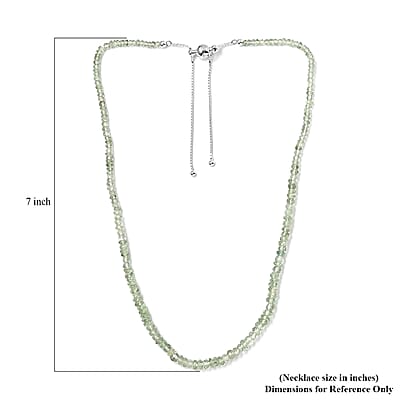 Montezuma Prasiolite 160.00 ctw Beaded Necklace in Sterling Silver 18 Inches