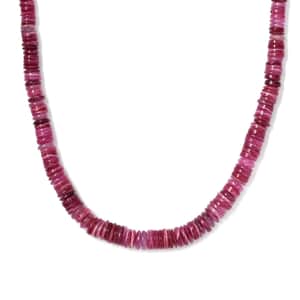 Niassa Ruby (FF) 160.00 ctw Beaded Necklace in Sterling Silver 18 Inches