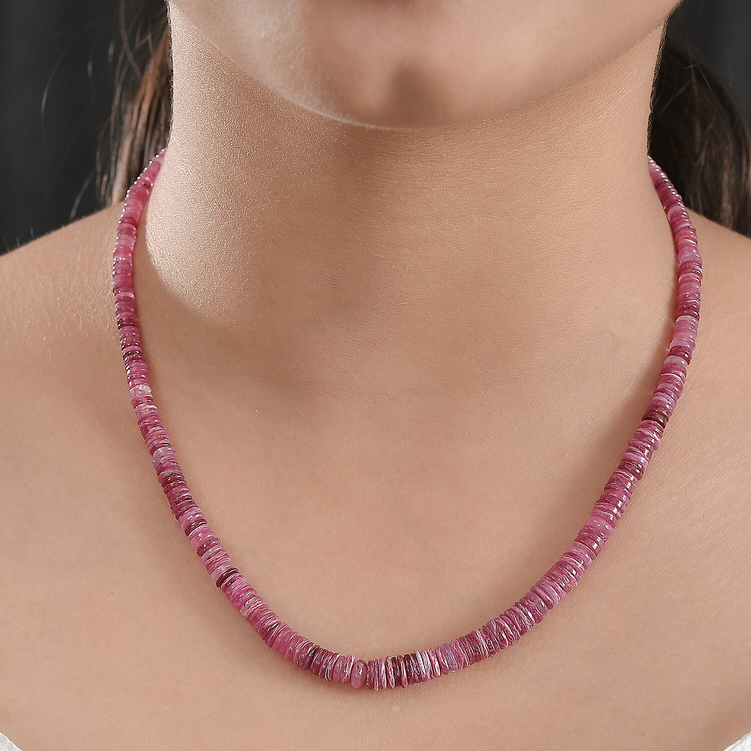 Niassa Ruby (FF) 160.00 ctw Beaded Necklace in Sterling Silver 18 Inches