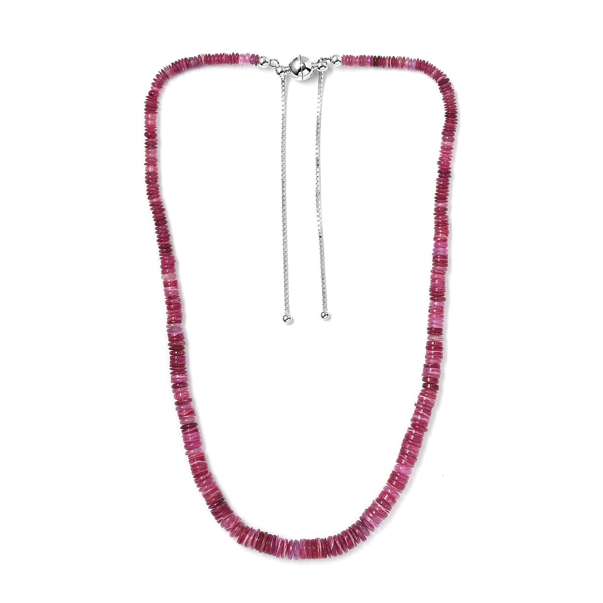 Niassa Ruby (FF) 160.00 ctw Beaded Necklace in Sterling Silver 18 Inches image number 3