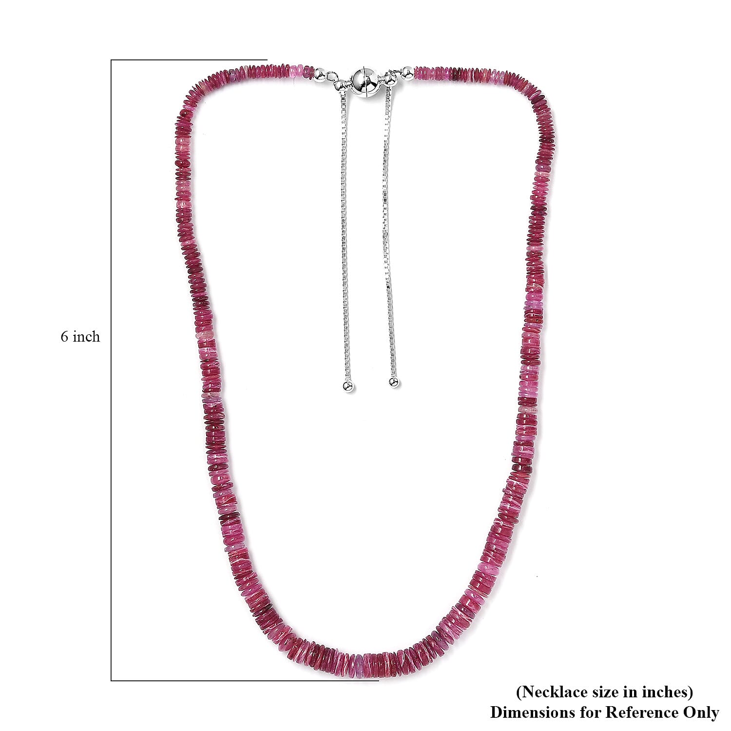 Niassa Ruby (FF) 160.00 ctw Beaded Necklace in Sterling Silver 18 Inches