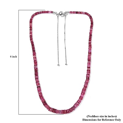 Niassa Ruby (FF) 160.00 ctw Beaded Necklace in Sterling Silver 18 Inches