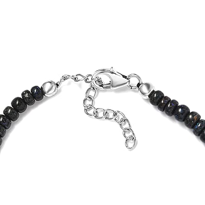 Andamooka Opal 45.00 ctw Beaded Bracelet in Rhodium Over Sterling Silver (7.25 In)