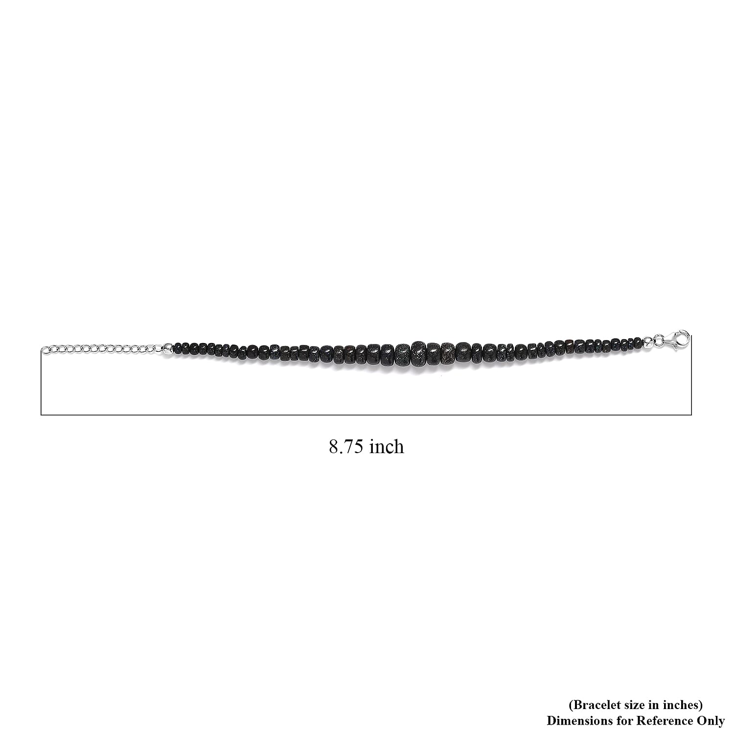 Andamooka Opal 45.00 ctw Beaded Bracelet in Rhodium Over Sterling Silver (7.25 In)