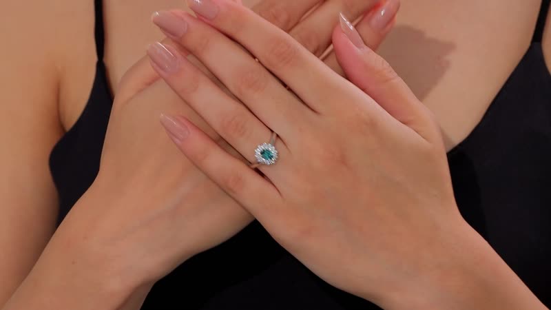 Lagoon Tourmaline, Moissanite Ring in Rhodium Over Sterling Silver (Size 10.0) 0.85 ctw