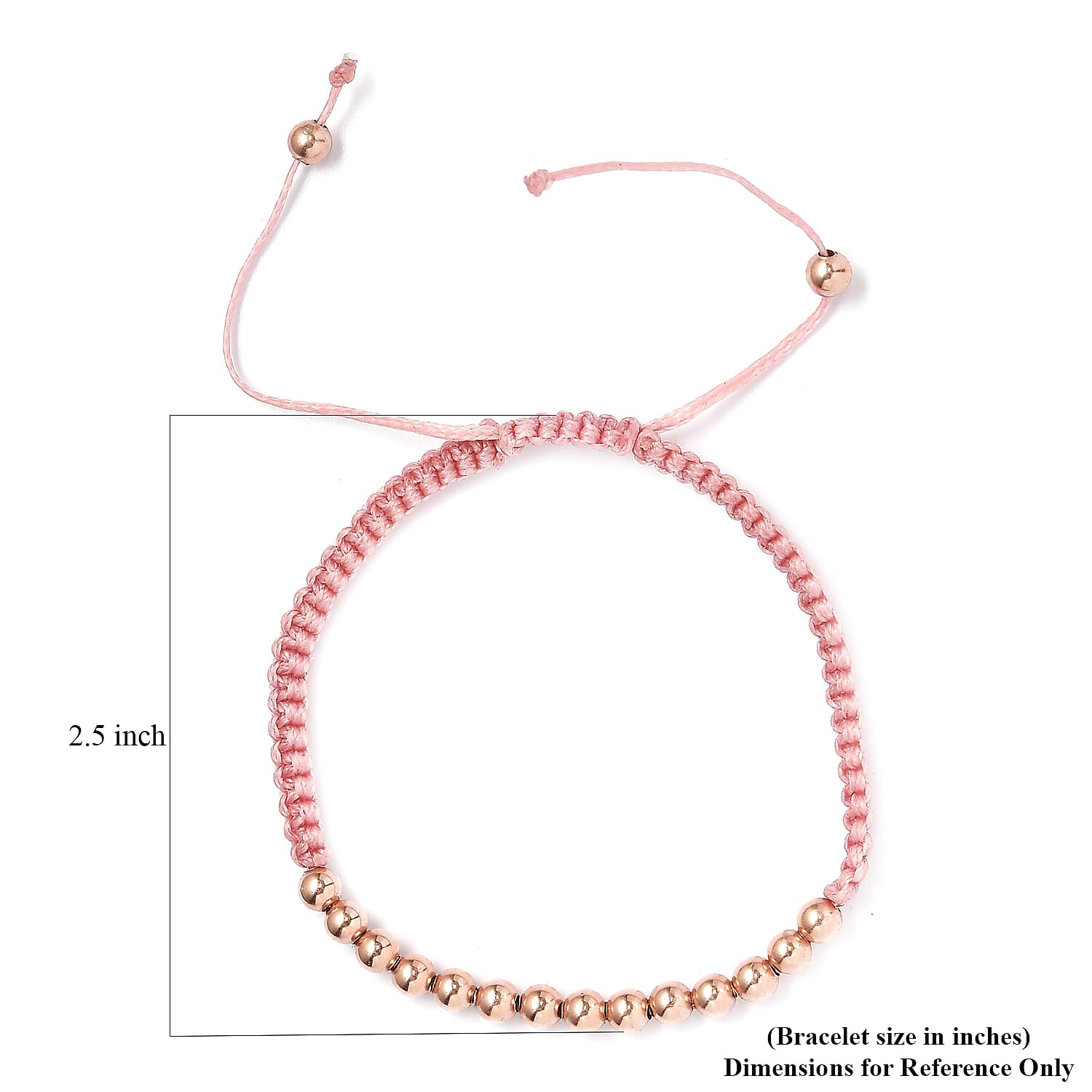 Beaded Bracelet in 14K Rose Gold Over Sterling Silver (7.25 In)