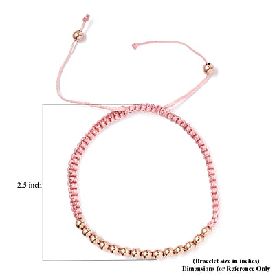 Beaded Bracelet in 14K Rose Gold Over Sterling Silver (7.25 In)