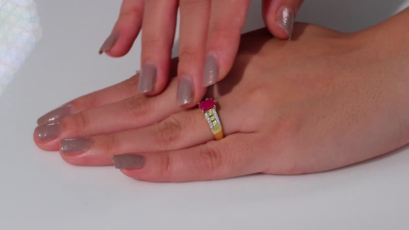 Premium Royal Ruby and Multi Gemstone 1.20 ctw Ring in 18K Vermeil Yellow Gold Over Sterling Silver