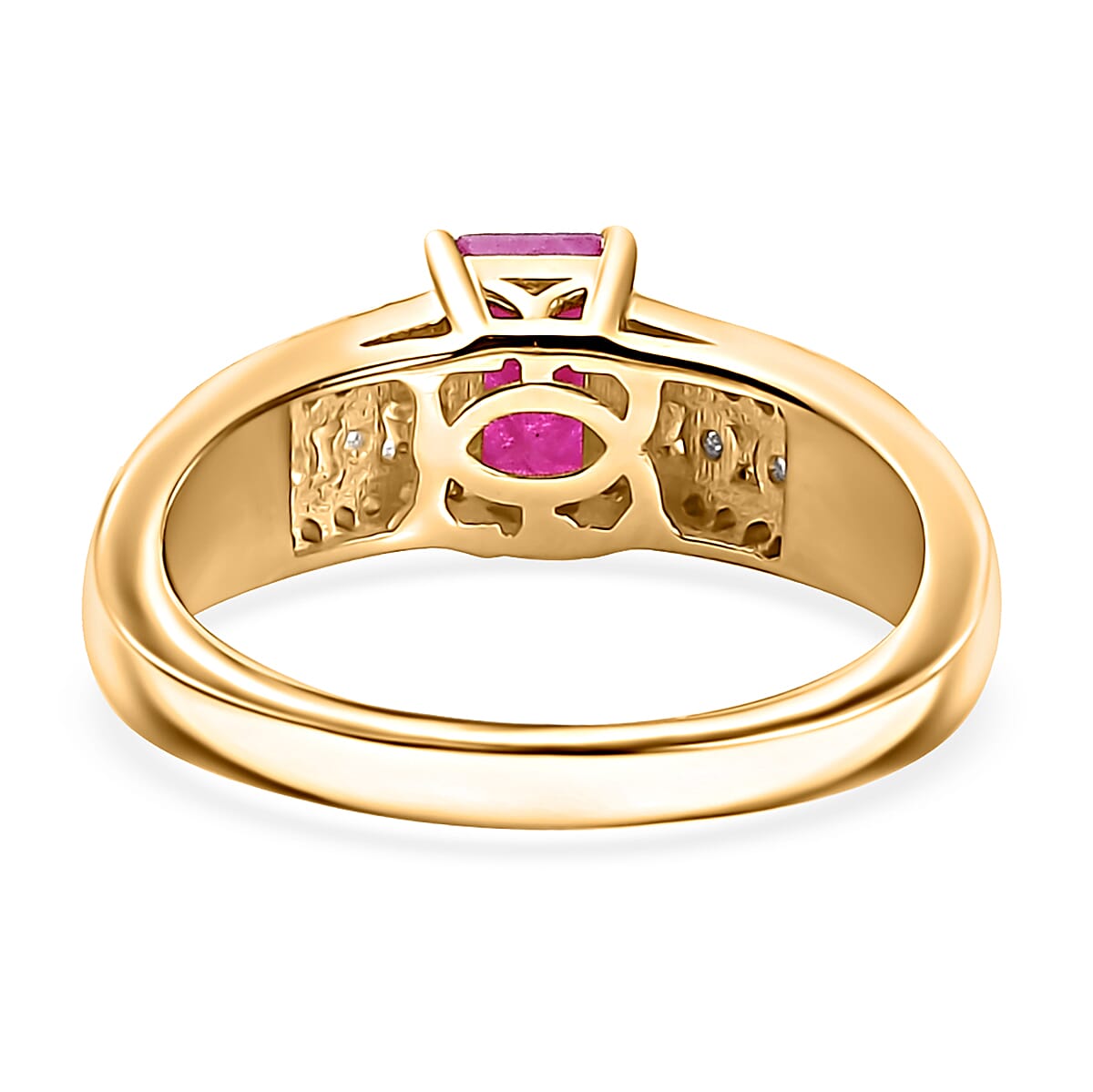 Premium Royal Ruby and Multi Gemstone 1.20 ctw Ring in 18K Vermeil Yellow Gold Over Sterling Silver image number 4