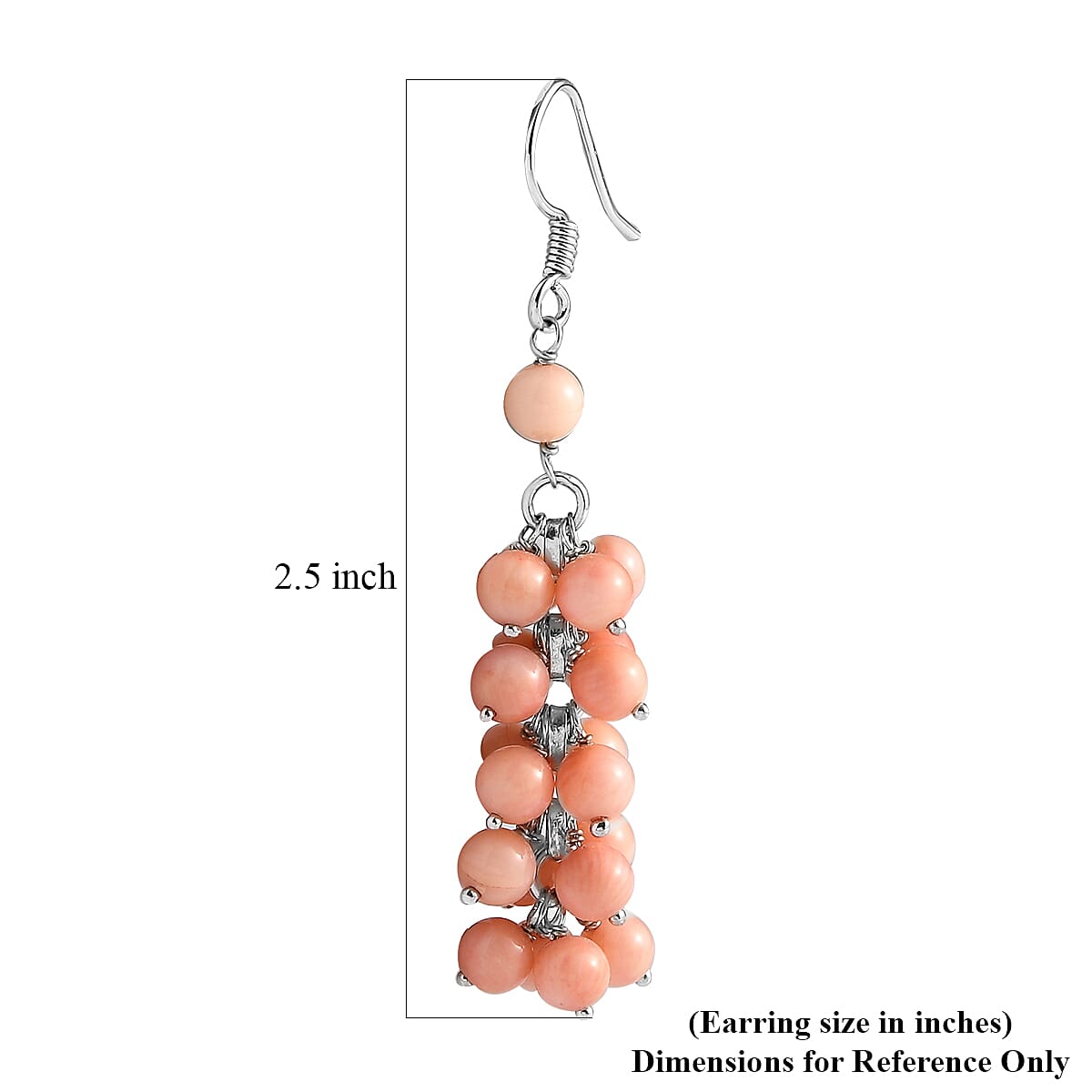 Red Coral 35.00 ctw Earrings in Rhodium Over Sterling Silver