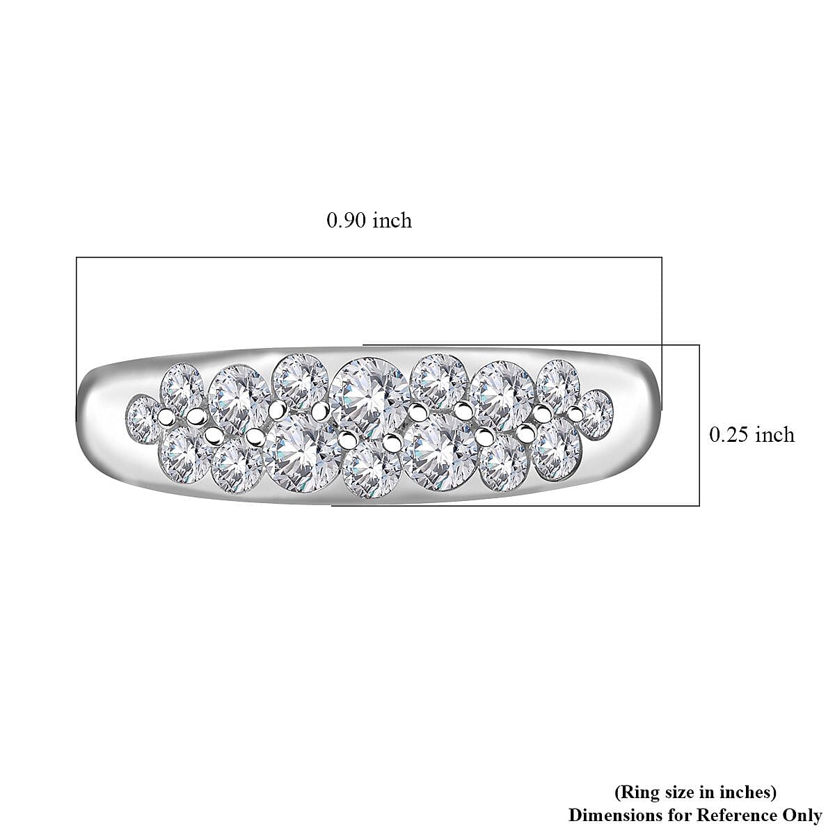Moissanite Ring in rhodium Sterling Silver 1.11 ctw image number 4