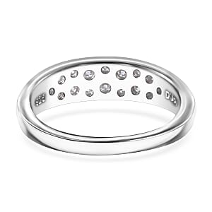 Moissanite 0.80 ctw Ring in Rhodium Over Sterling Silver (Size 6.0)