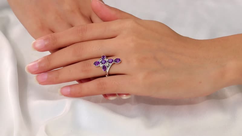 Karis African Amethyst Ring in Platinum Bond (Size 6.0) 2.50 ctw