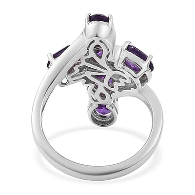 EverTrue African Amethyst 2.50 ctw Ring in Platinum Bond (Size 10.0)