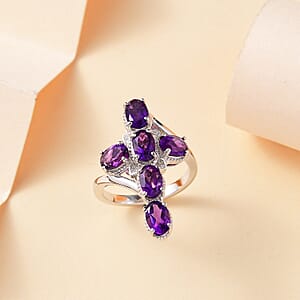 EverTrue African Amethyst 2.50 ctw Ring in Platinum Bond (Size 9.0)