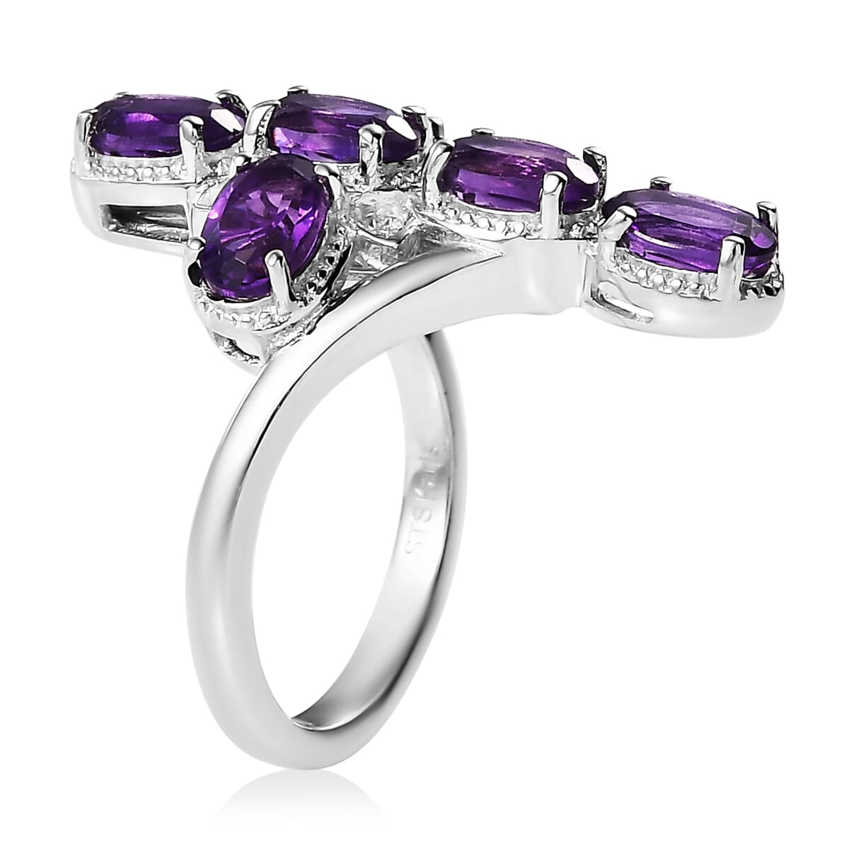 Karis African Amethyst 2.50 ctw Ring in Platinum Bond (Size 9.0) image number 3
