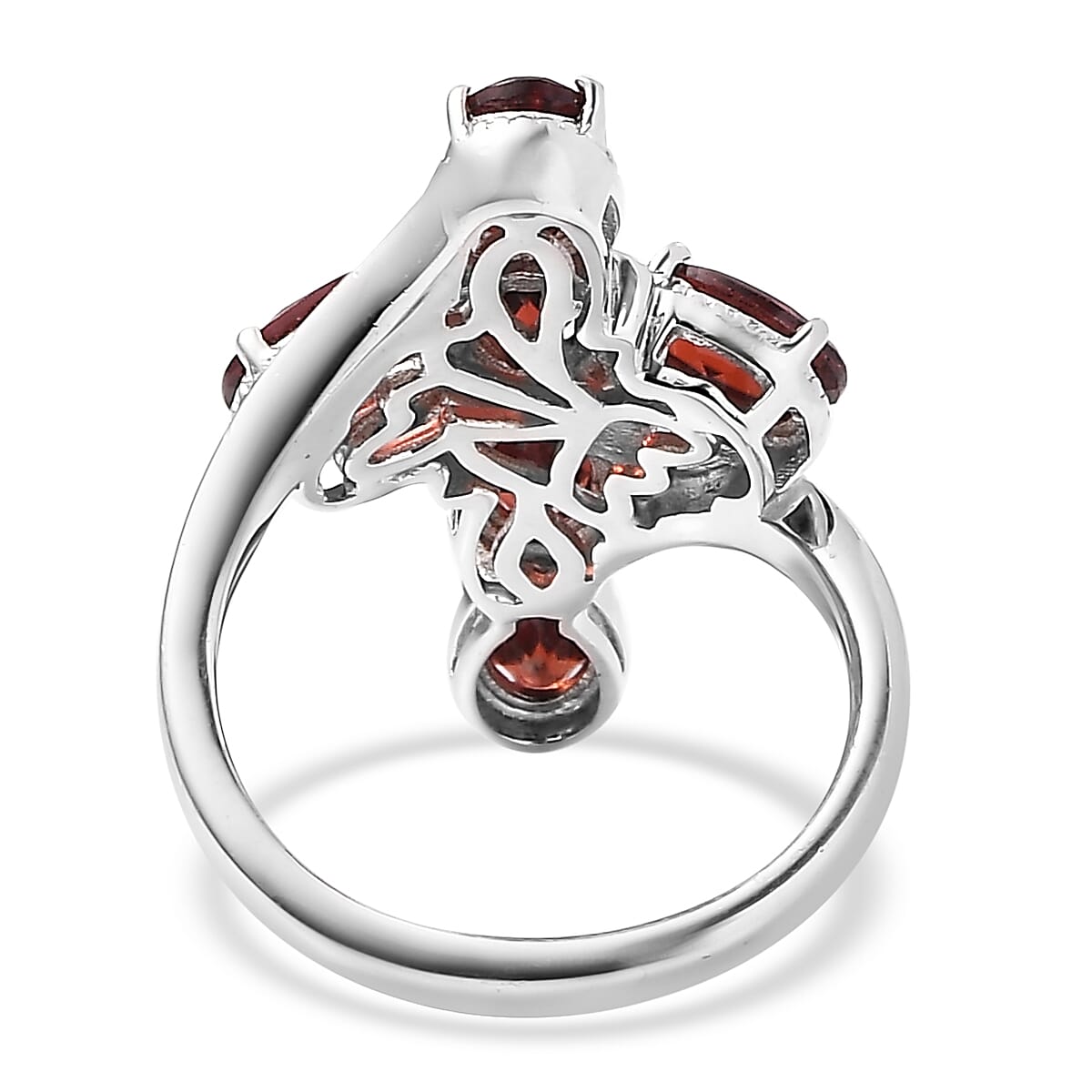 EverTrue Mozambique Garnet 3.50 ctw Ring in Platinum Bond (Size 9.0) image number 4