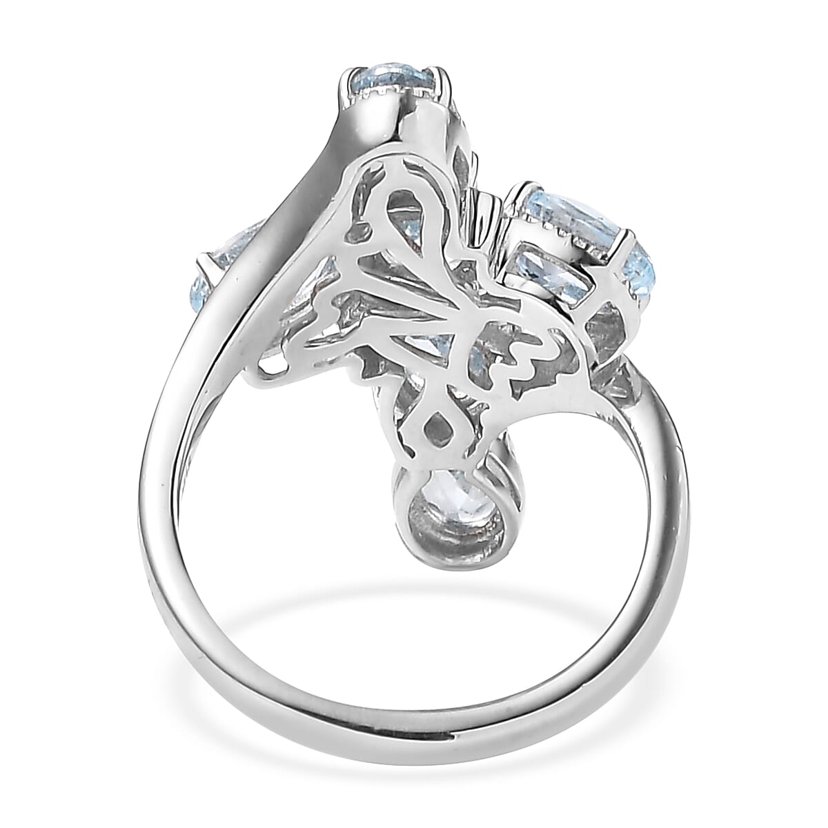 EverTrue Sky Blue Topaz 3.00 ctw Ring in Platinum Bond (Size 10.0) image number 4