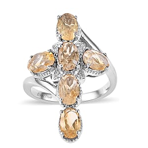 EverTrue Brazilian Citrine 2.50 ctw Ring in Platinum Bond (Size 10.0)