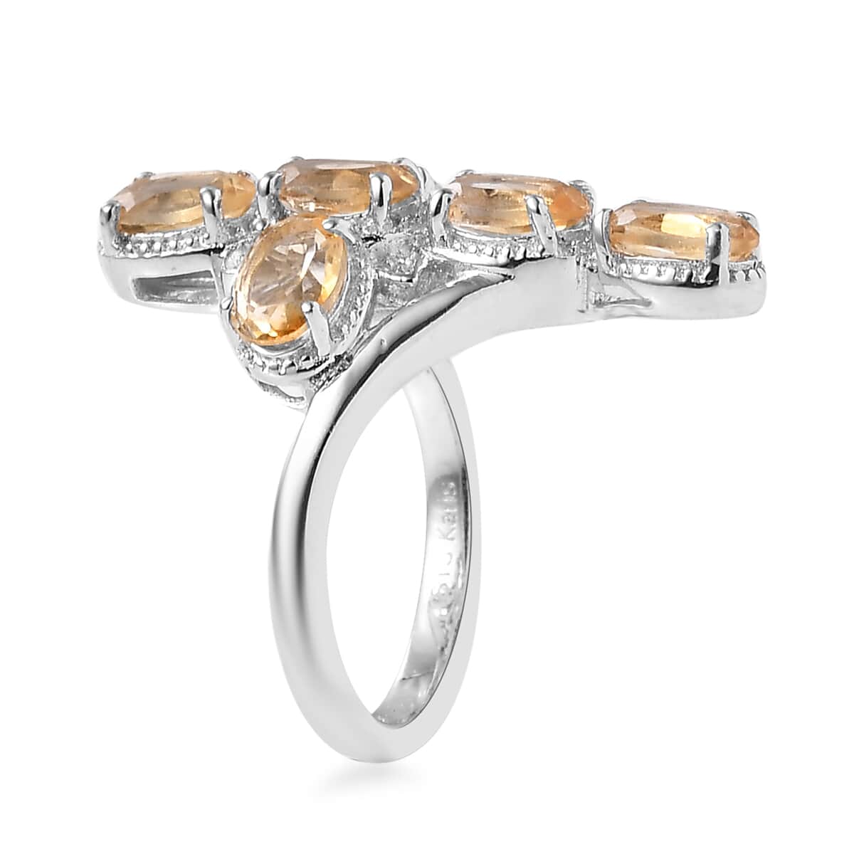 Karis Brazilian Citrine 2.50 ctw Ring in Platinum Bond (Size 6.0) image number 3