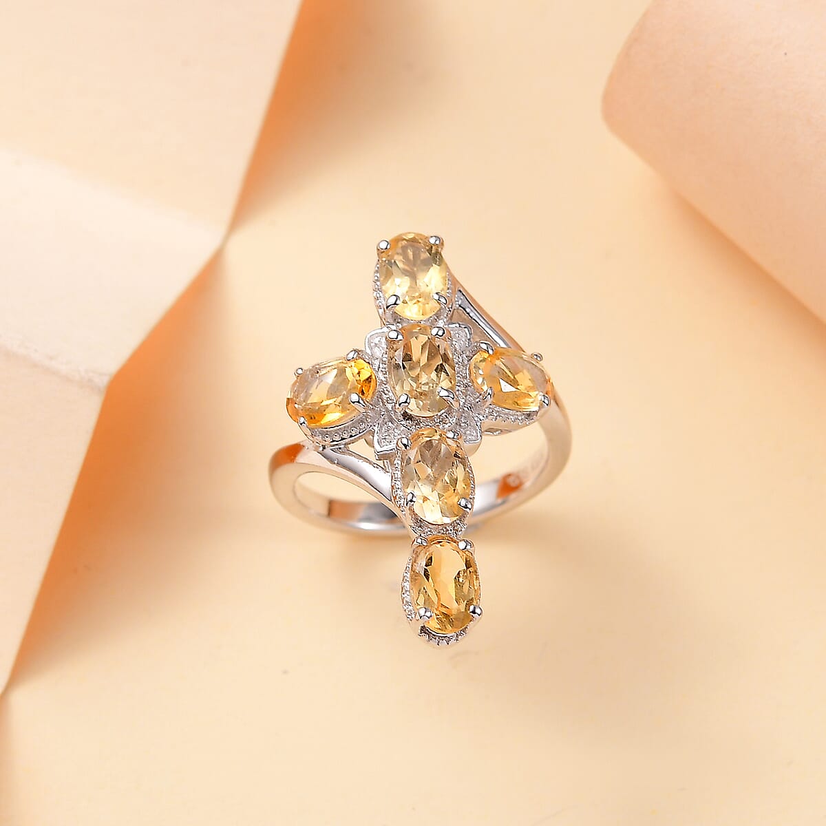 EverTrue Brazilian Citrine 2.50 ctw Ring in Platinum Bond (Size 7.0) image number 1