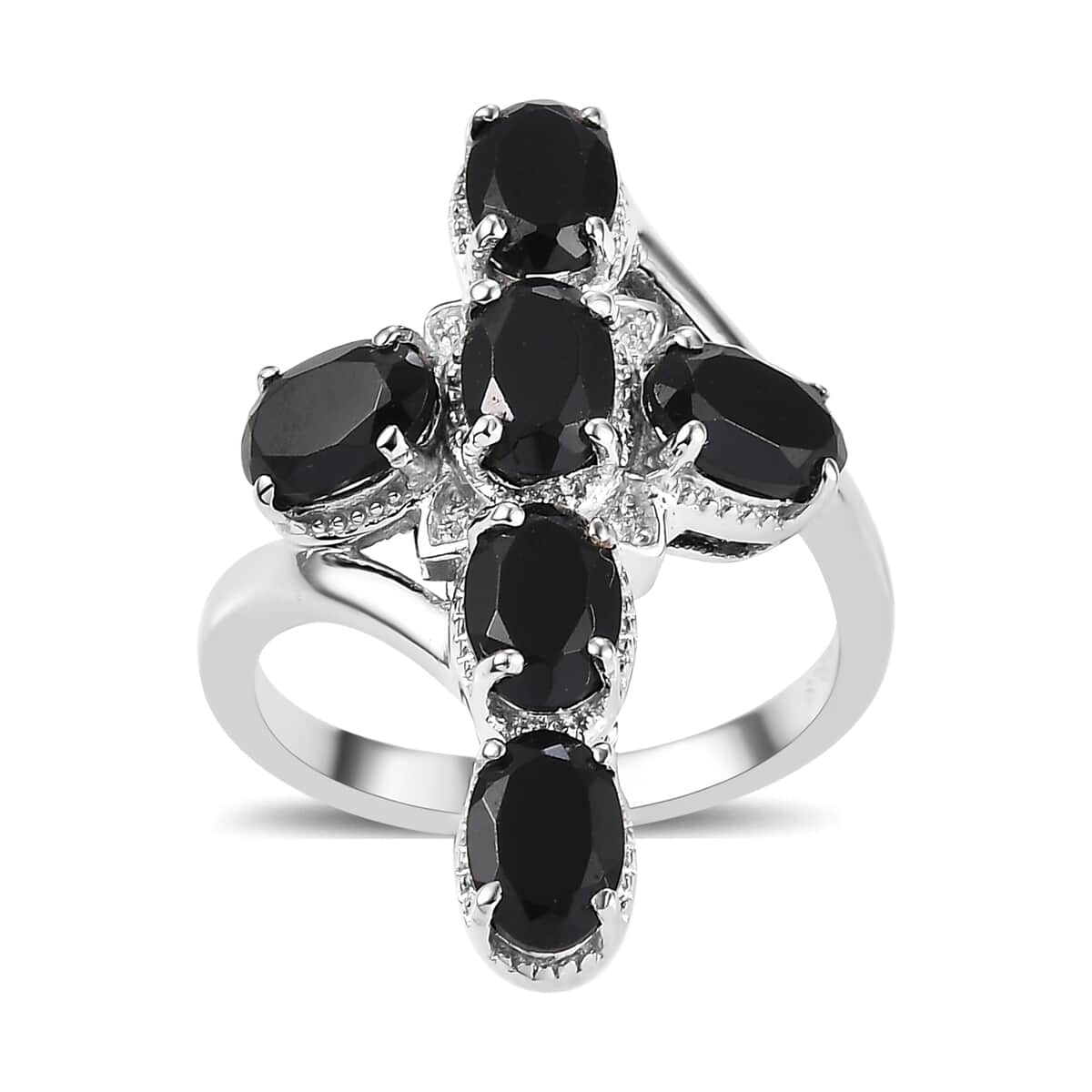 Karis Black Spinel 4.10 ctw Ring in Platinum Bond (Size 10.0) image number 0