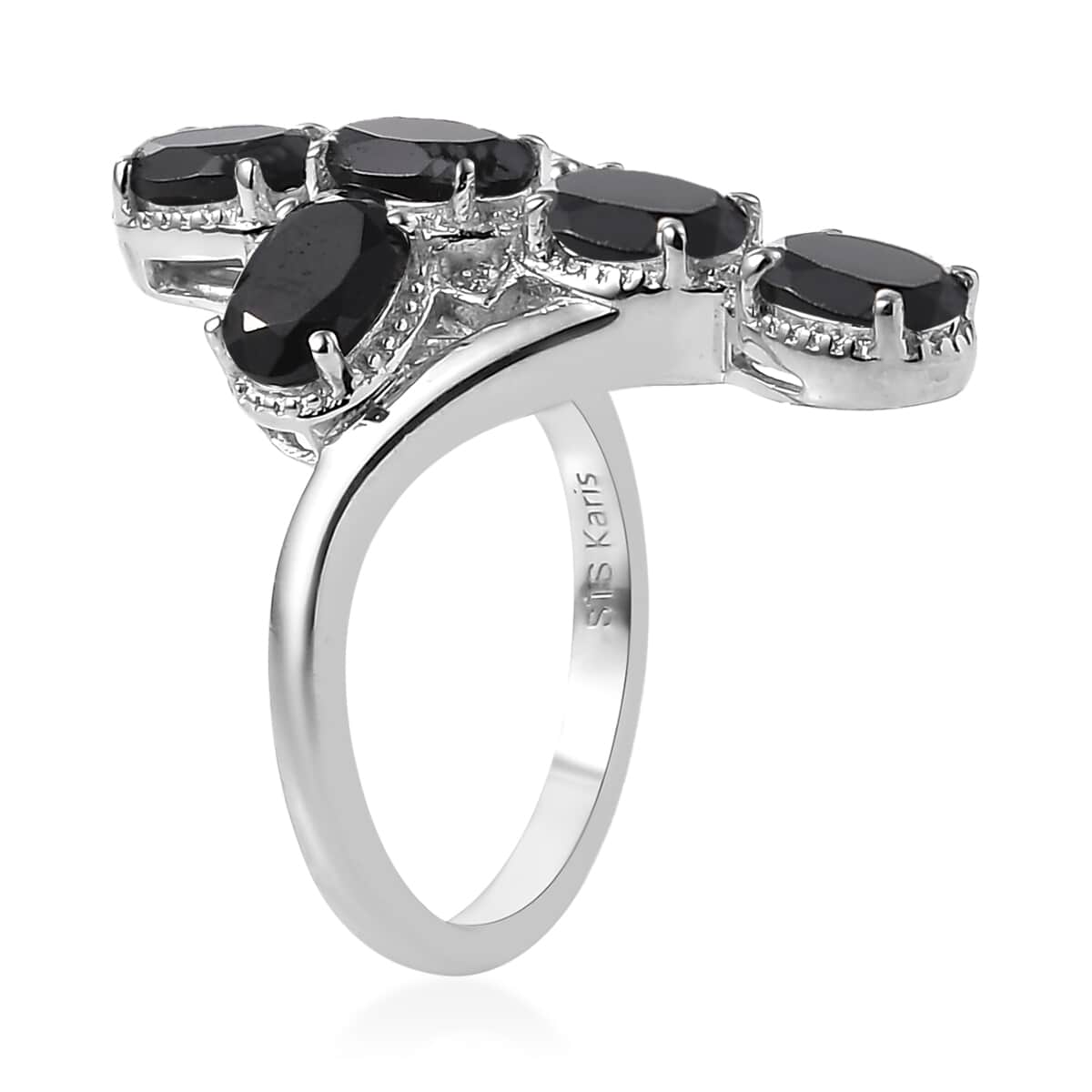 Karis Black Spinel 4.10 ctw Ring in Platinum Bond (Size 10.0) image number 3