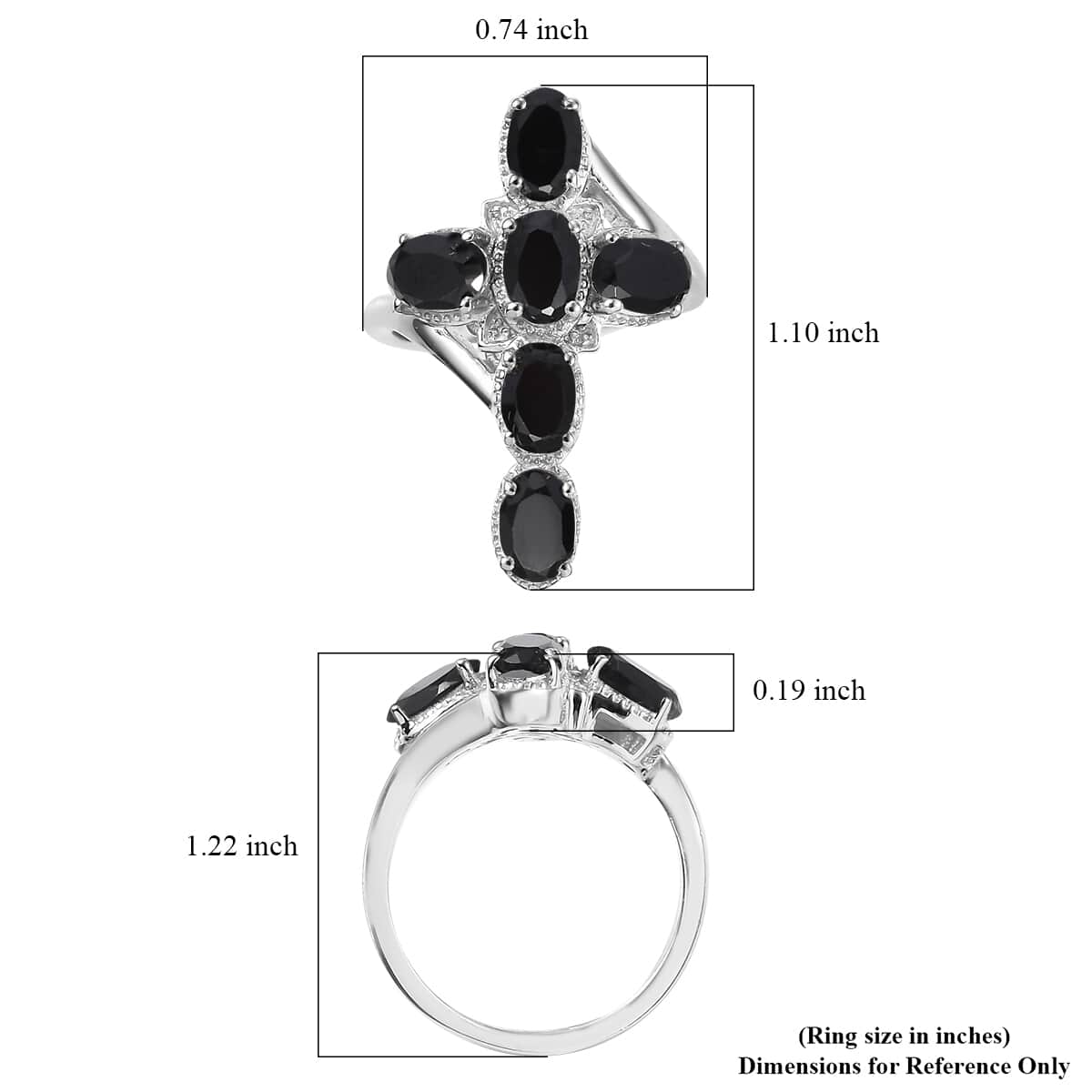 Karis Black Spinel 4.10 ctw Ring in Platinum Bond (Size 5.0) image number 5