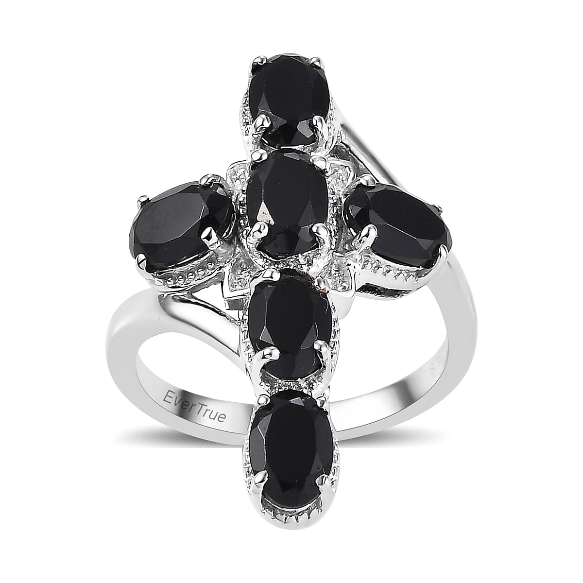 EverTrue Thai Black Spinel 4.10 ctw Ring in Platinum Bond (Size 8.0) image number 0